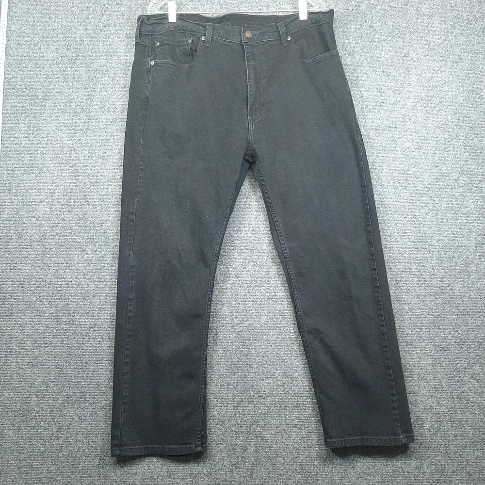 Levi's 505 Regular Fit Mens 40X30 Straight Denim Black Cotton Blend Jeans Pants